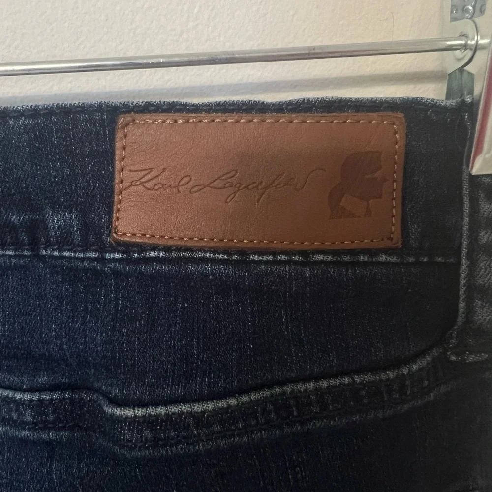 Karl Lagerfeld Paris Skinny Leg Fringe Women's Cropped Jeans Sz 10 - Picture 6 of 10